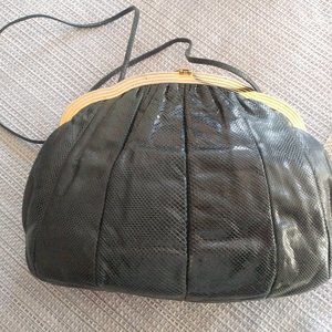 JUDITH LIEBER  LEATHER POUCHETTE PURSE W COMB & MIRROR